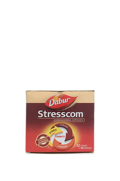 Dabur Stresscom Ashwagandha - 120 Caps (10 Caps X 12 Strips) (Pack Of 2) JS79