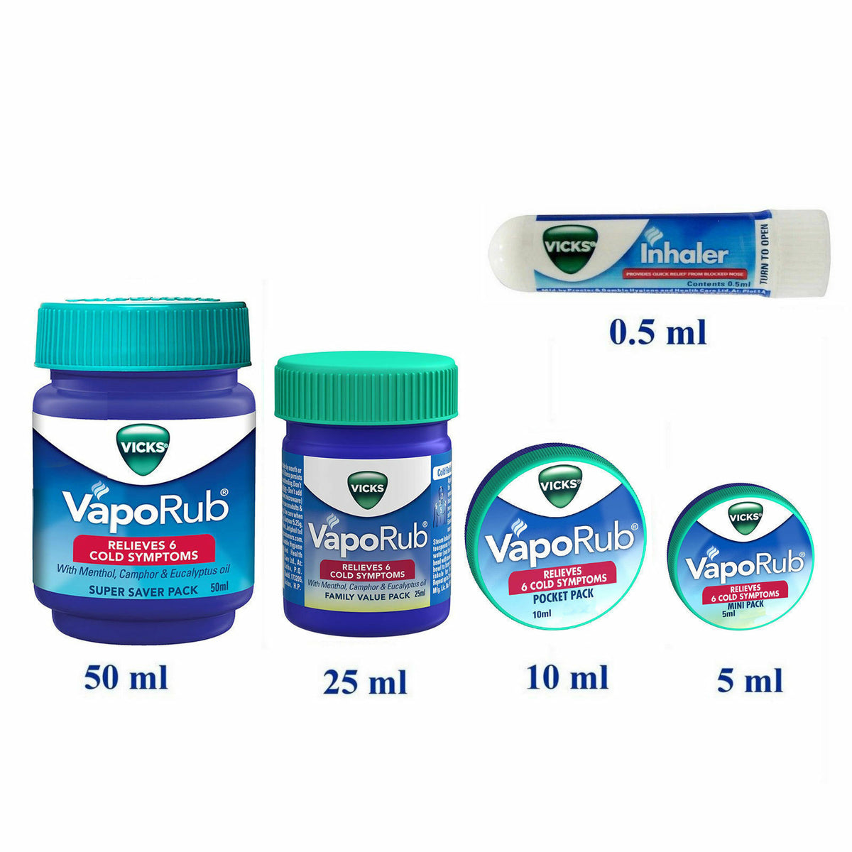 6 X VICKS INHALER NASAL STICK 0.5ml FAST RELIEF FREE SHIPPING low