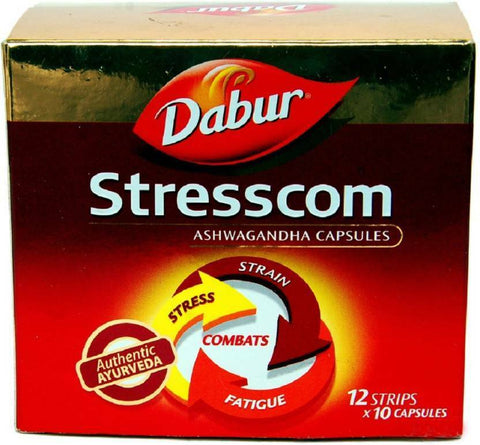 Dabur Stresscom Ashwagandha 120 Caps (10 caps X 12 strips) YK043
