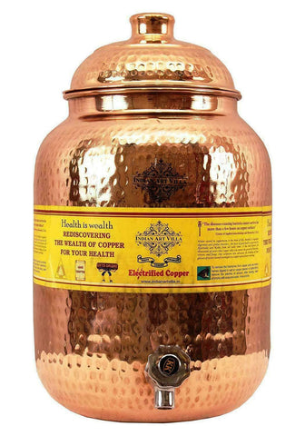 Hammered Copper Water Dispenser/Storage 8 liter Golden color