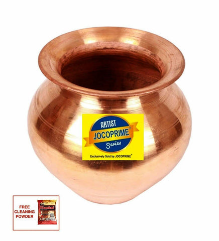 Copper Lota Kalash Pot Used as Poojan Worship Home Temple Garden Storage Water