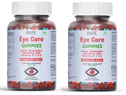 Inlife Eye Care Supplement for Kids and Adults Lutein Zeaxanthin Gummies for Eye Health  30 Pcs  (Pack of 2)  JS45
