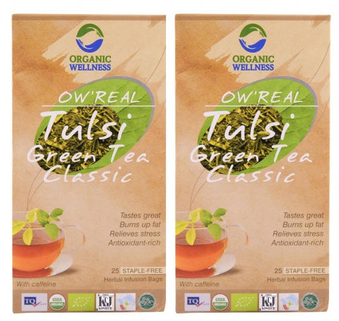 Organic wellness Classic green tea with Tulsi (25 packs, 1.55 g) x 2 SN049