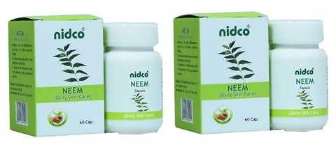 Nidco Neem Tablets - 60 Capsules  (Pack of 2)  JS44