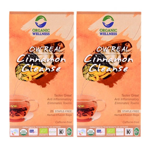 Organic wellness Cinnamon Cleanse Tea (Pack of 2 , 25 bags each) SN089