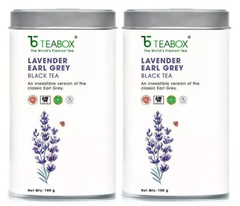 Teabox Earl Gray black tea with Lavender (Pack of 2, each 100 g) SN052