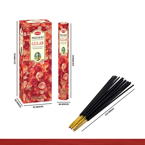 HEM Rose ( Gulab ) Incense Sticks, 120 Stick Pack of 2 YK67
