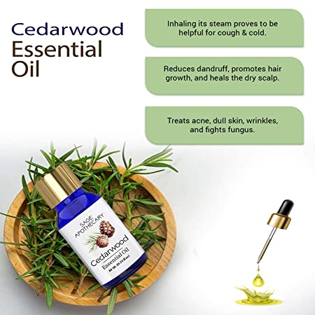 Cedarwood Essential Oil, prod. Sage Apothecary 10 ml X 2 YK103