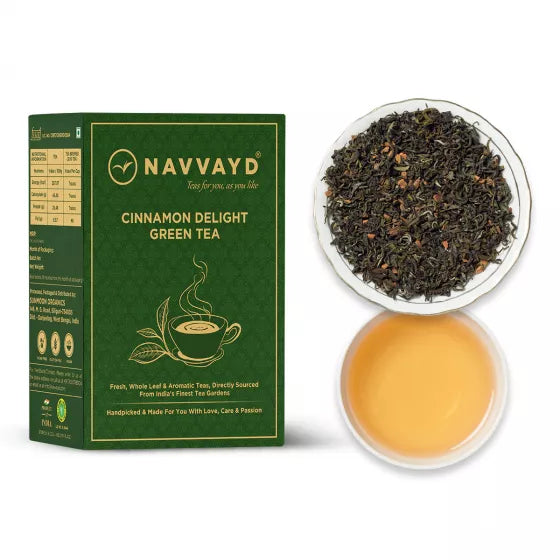 Green tea with cinnamon (100 g), Cinnamon Delight Green Tea, prod. Navvayd (Pack of 2) SN004