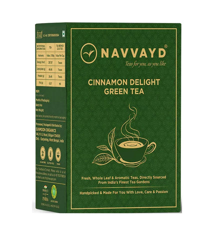 Green tea with cinnamon (100 g), Cinnamon Delight Green Tea, prod. Navvayd (Pack of 2) SN004