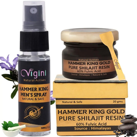 Copy of Vigini Hammer King Massage Gel for Men 50g | Shilajit Gold Ayurvedic Capsule 30Caps MT 25