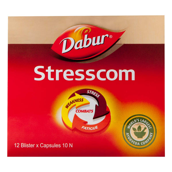 Dabur Stresscom Ashwagandha - 120 Caps (10 Caps X 12 Strips) (Pack Of 2) JS79