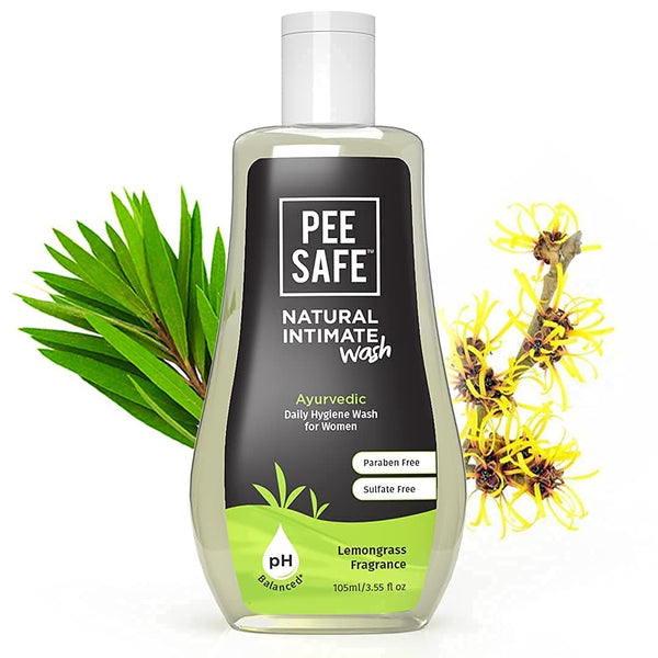 PEESAFE Natural & 100% alcohol free, pH Balanced Intimate Wash For Women With Lemongrass Fragrance- 105ml ST0109