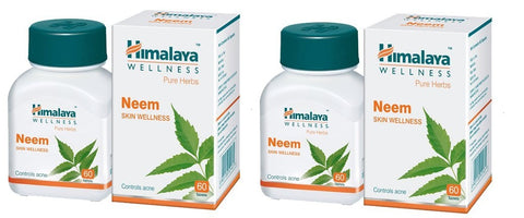 Himalaya Neem Skin Wellness Tablets, White, 60 Count (Pack Of 2) JS30