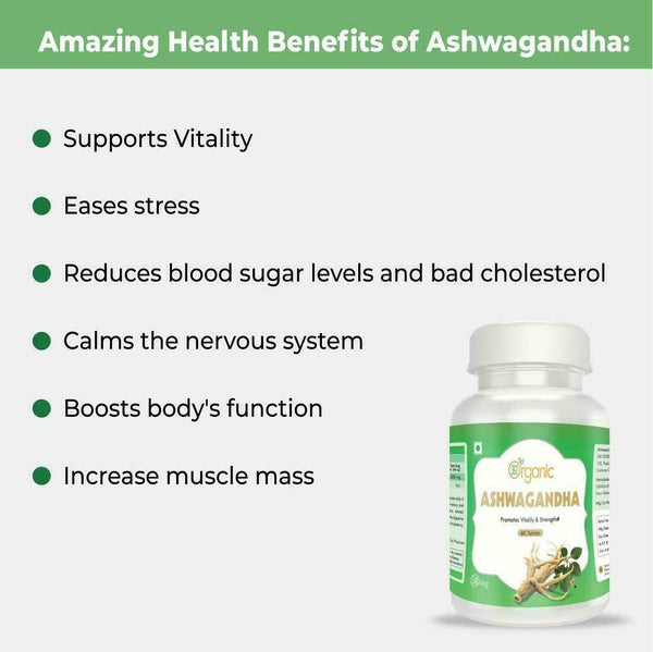 360 Organic India Ashwagandha Tablets-500 mg (Pack of 2) YK060