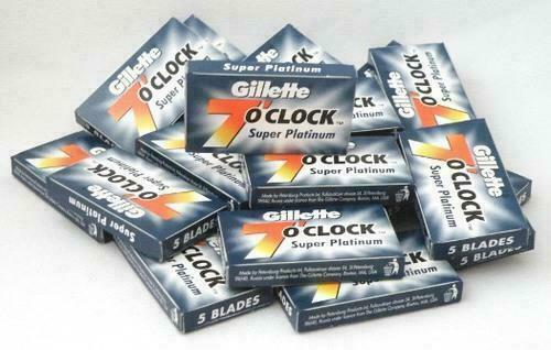 100 qt Gillette 7 O' Clock Super Platinum Double Edge Razor Blades-SJ246