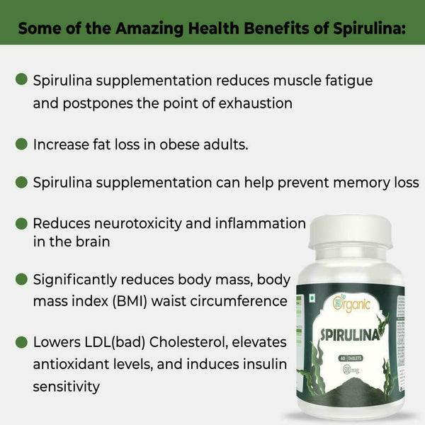 360 Organic India Spirulina Tablets-500mg (60 Tablets)