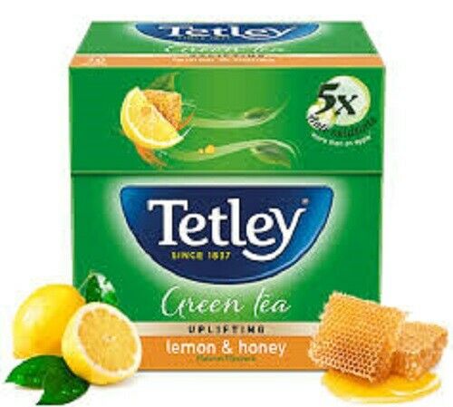 Tetley GREEN Tea Lemon & Honey Natural Flavours - 25 Tea Bags