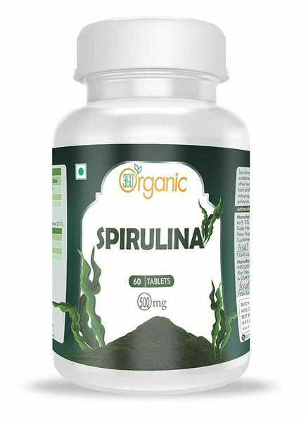 360 Organic India Spirulina Tablets-500mg (60 Tablets)