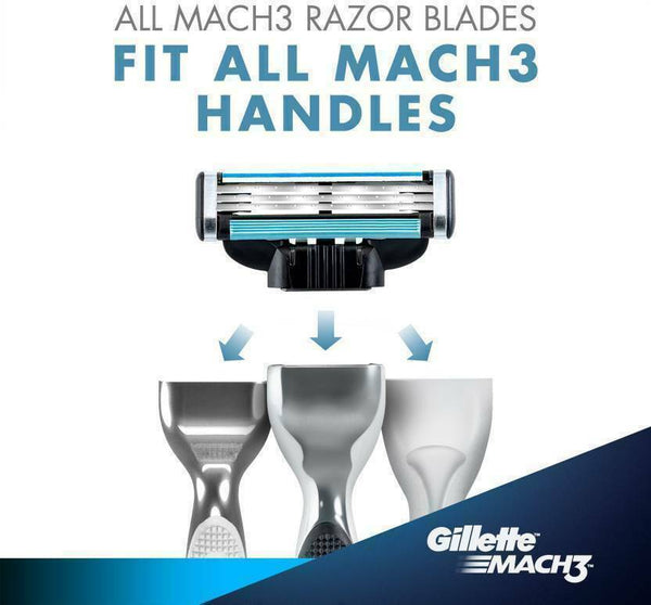 Gillette Mach3 Pack of 12 Cartridges Men Shaving Blades For Razor - Mach 3 WA268