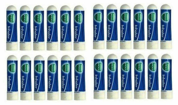 24 X Vicks Inhaler for Fast Relief in Nasal Congestion Blocked Nose Cold Allergy SU015