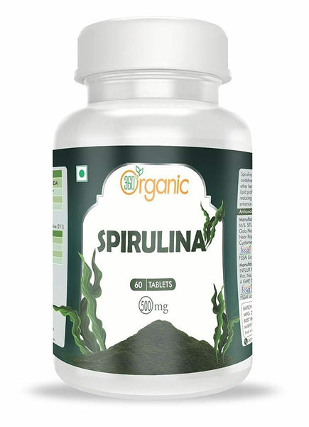 360 Organic India Spirulina Tablets - 500mg (60 Tablets)