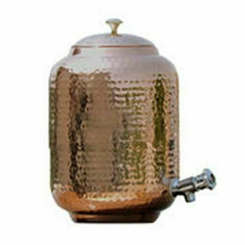 Copper Water Serving Dispenser Capsule Matka Storage Pot Tank Drinkware 7 Litres