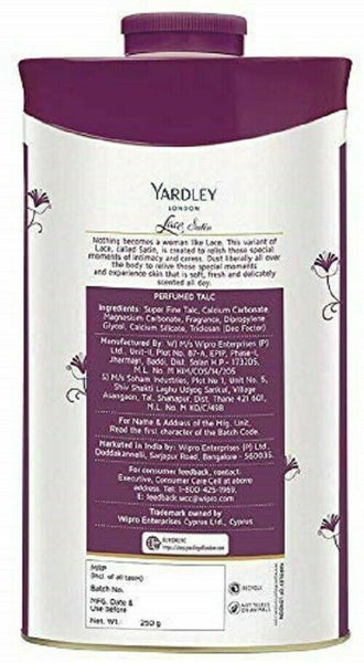 Yardley London Lace Satin Perfumed Talc for Women, 250gm QD865