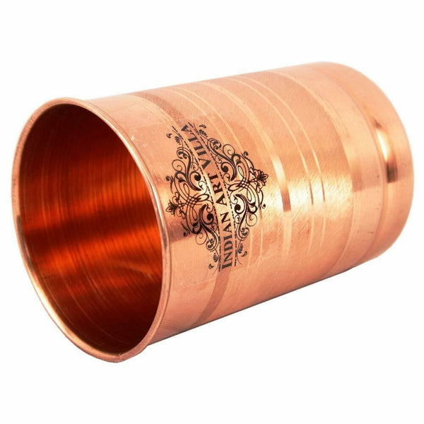 Copper Glass Tumbler, 300 ml (Brown) - Set of 4 Pieces