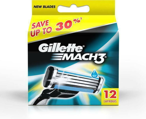 Gillette Mach3 Pack of 12 Cartridges Men Shaving Blades For Razor - Mach 3 WA268
