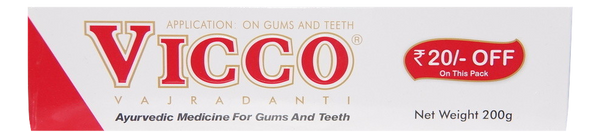 2 X Vicco Vajradanti Tooth Paste 200gm, Ayurvedic Herbal toothpaste