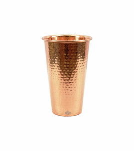 Hammered Big Copper Glass Tumbler, Drinkware, 550 ml (Brown)