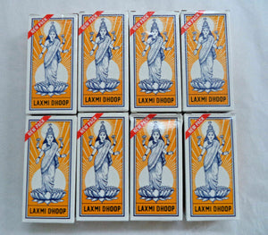 Laxmi Dhoop Indian Incense: 8 x 8 Stick Packs = 64 Logs (by Mysore Sugandhi)