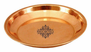 Copper Pooja Thali Plate, Poojan Purpose, Spiritual Gift Item 8" Inch hindu puja