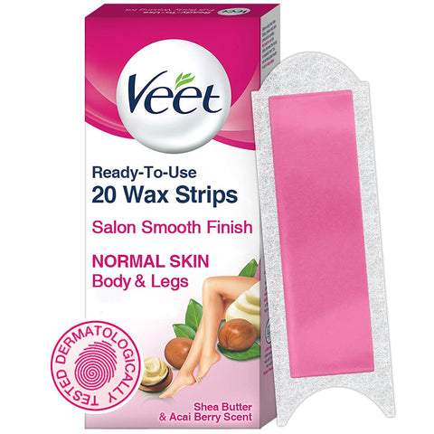 Veet Normal Skin Full Body Waxing Kit, 20 Strips, SU012