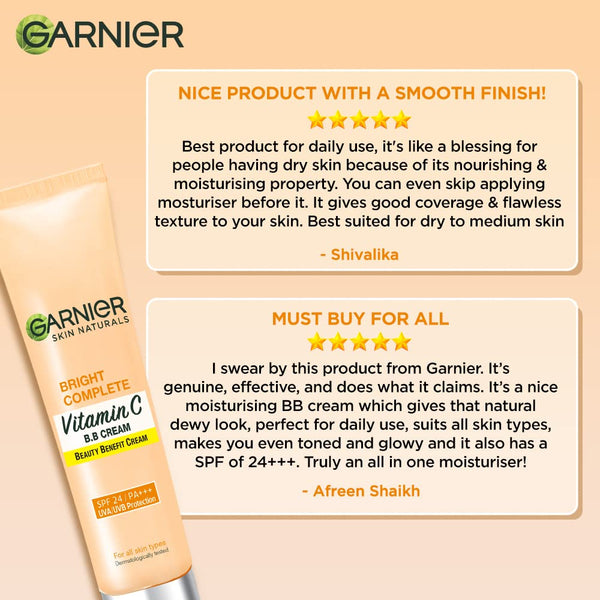 Garnier Bright Complete Vitamin C BB Cream 30 g (pack Of 2) - SK30
