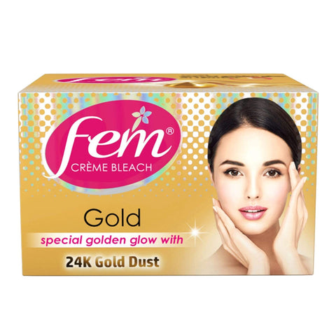 Fem Fairness Natural Gold Skin Bleach 24gm Pack Of 2