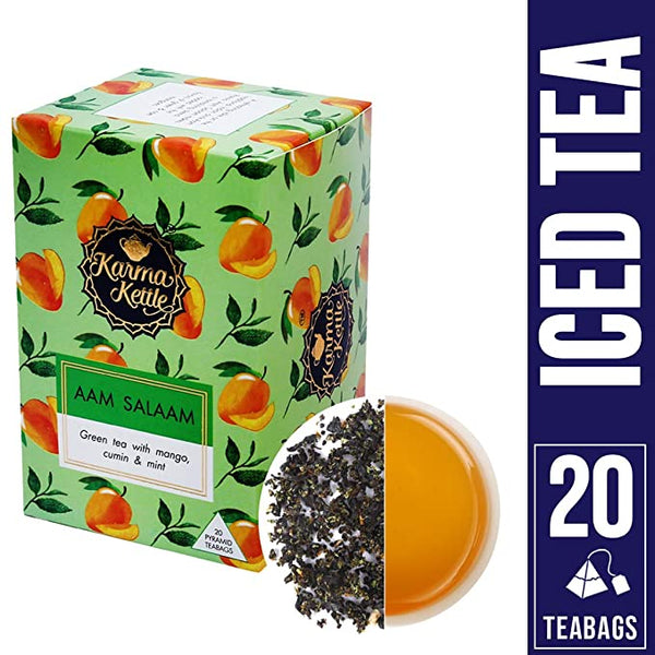 Karma Kettle Aam Salaam Green tea with Mango, Cumin and Mint (20 packs, 2 g) X 2 SN088