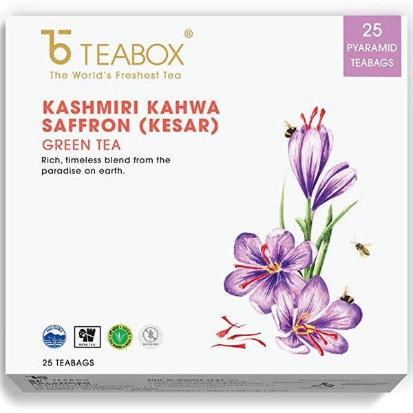 Teabox Kashmiri Kahwa Saffron (Kesar) Green Tea (100g) Pack of 2 SN037