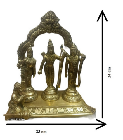 Lord Shree Ram With Laxman,Seeta& Hanuman Made with Pure Brass Branvir Brass Statue Idol of Ram Darbar for Handcrafted with Antique Look ST06