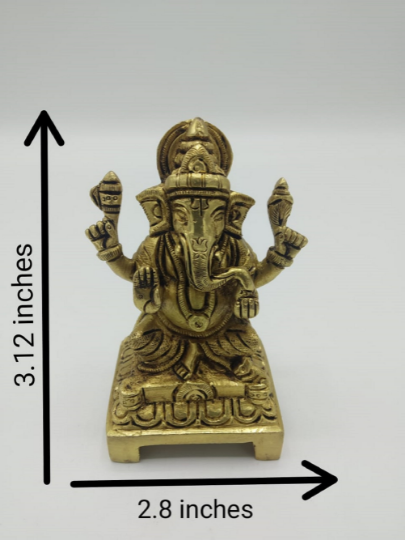 Brass Lord Ganesh golden Lord Ganesh brass statues,Car Dashboard Decor Statue Hindu Idol God Murti ST014