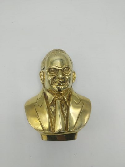 Handmade 5.9" BRASS Dr. B. R. Ambedkar bust Idol Statue Murti Historical Political Leader made of Brass Metal Copper ST010