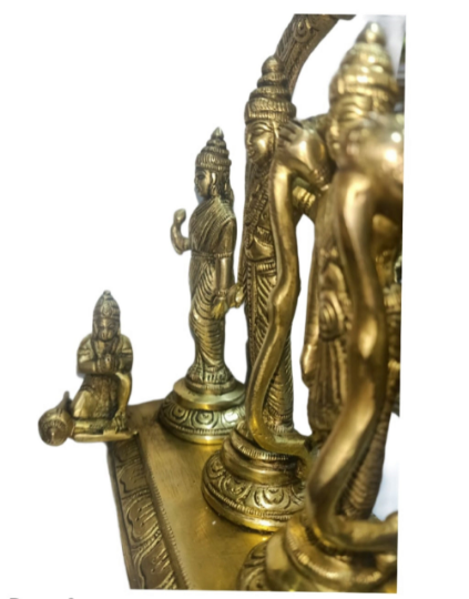 Lord Shree Ram With Laxman,Seeta& Hanuman Made with Pure Brass Branvir Brass Statue Idol of Ram Darbar for Handcrafted with Antique Look ST06