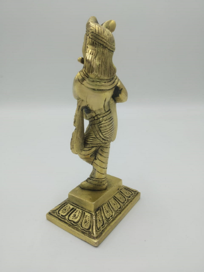 Brass Krishna Statue Antique Brass Krishna Brass Sculptures Brass Figurine Hindu God Figurine Hindu God Krishna- Hindu Diety ST018
