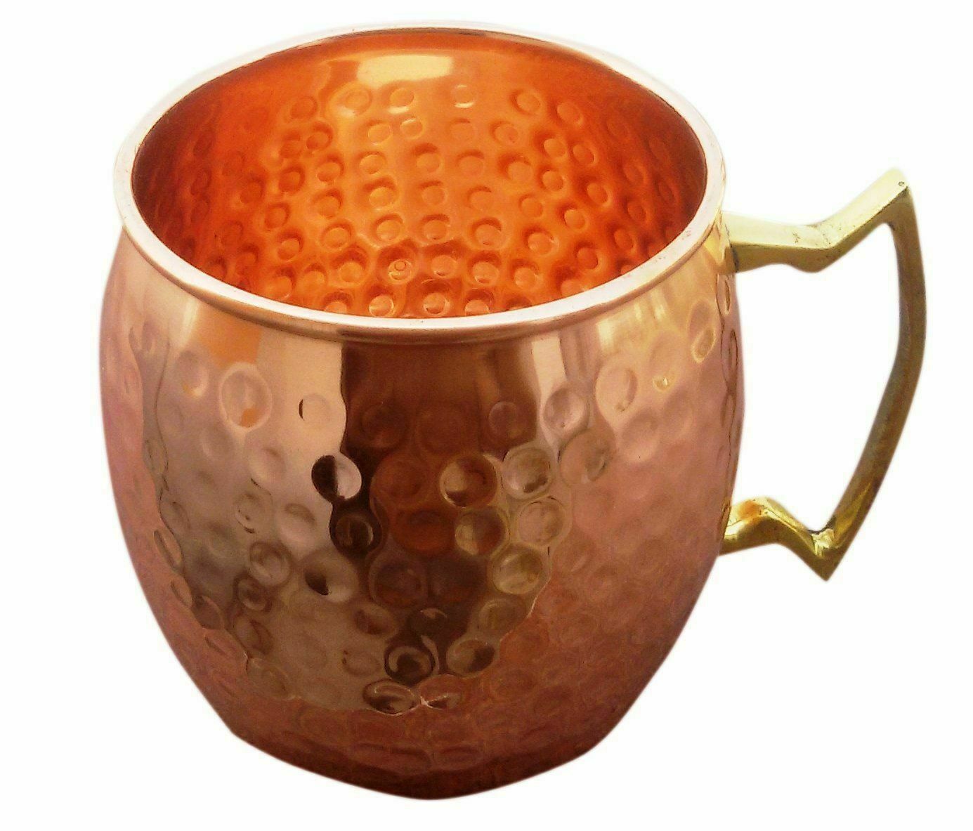 New Handmade Copper Hammered Design Bear Mug with Brass Handle for Home UN09