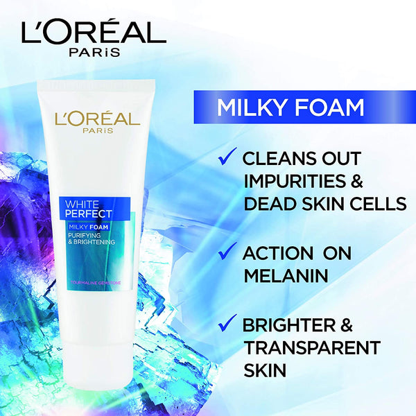 L'Oreal Paris White Perfect Milky Foam Facewash , 100ml  ST02