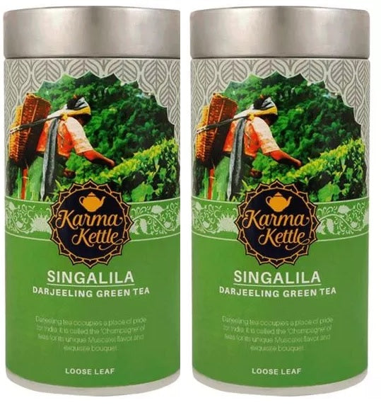 Karma Kettle Singalila Green tea Darjeeling (Pack of 2 , each 100 g) SN058