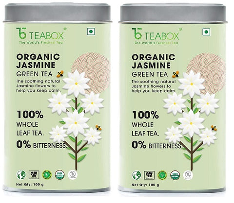 Teabox Organic Jasmine Green Tea (Pack of 2, each 100g)  SN096