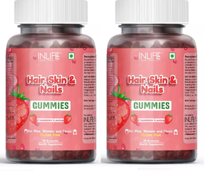 INLIFE Chewing candies for the health of hair, skin and nails (30 pcs), Hair, Skin & Nails Gummies  (Pack of 2)  JS46