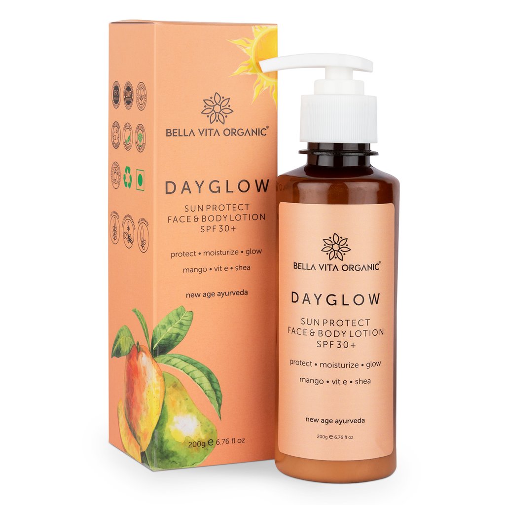 Bella Vita Organic - 200 Gm Day Glow Sunscreen Face and Body Lotion SPF 30+for All Skin Types YK112
